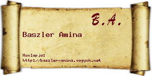 Baszler Amina névjegykártya